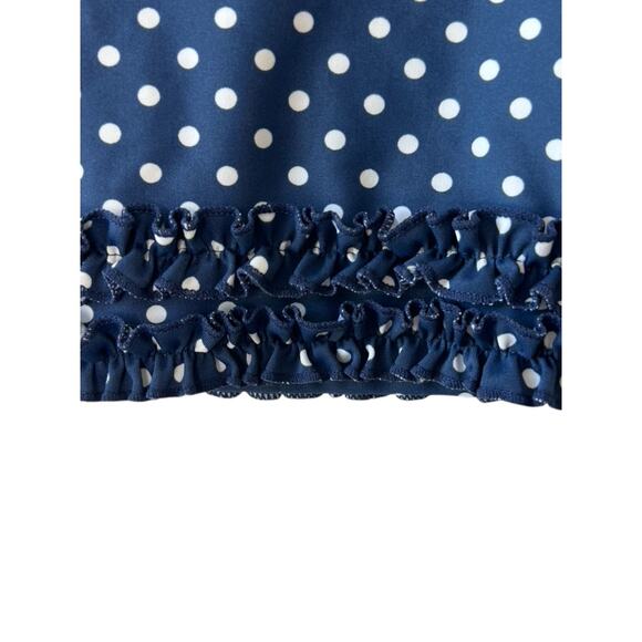 Ruffle Butts Navy Blue & White Polka Dot Long Sleeve Rash Guard 12-18 Month New - Picture 6 of 7